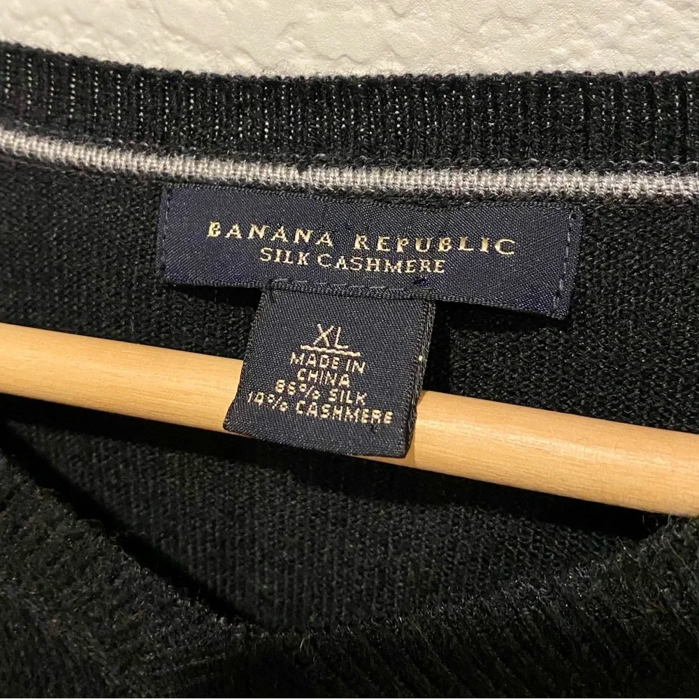 Banana Republic Men’s Silk Cashmere Sweater XL Black Classic Capsule Work Shirt